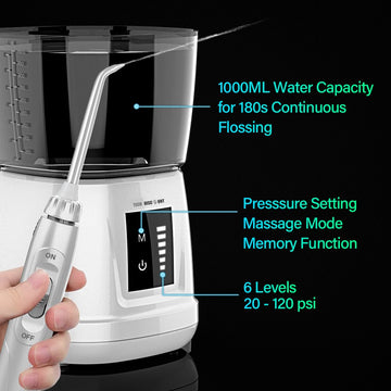 TD® Hydrojet électrique pour soins  bucco dentaires blanc hydropropulseur jet dentaire avec réservoir santé bucco dentaire hygiène